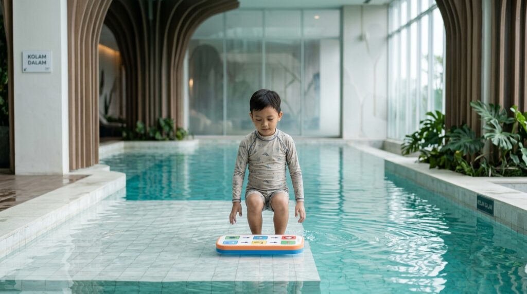 cara aman mengajak anak autis belajar berenang di kolam dalam